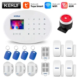 KERUI Tuya WIFI GSM Sistema di allarme Smart Home Security Buglar RFID APP rilevatore di sensori di movimento Wireless Sistema de alarma