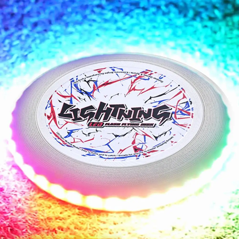 قرص طائر متوهج Led للعب الليلي خفيف الوزن وسهل الرمي في الهواء الطلق ألعاب ترفيهية سلسة للتعامل مع جهد ملون #6