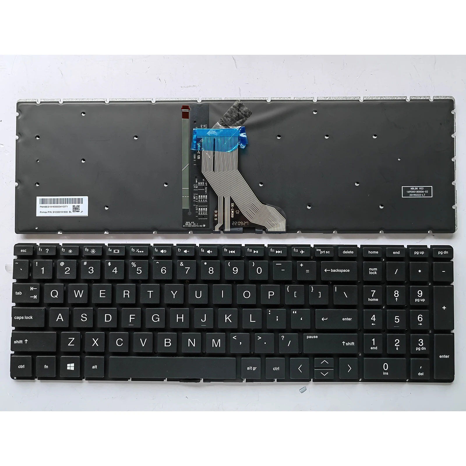 US Laptop Keyboard For HP 15T-DA 15T-DB 17-BY 17-CA 250 255 G7 TPN-C135 TPN-C136