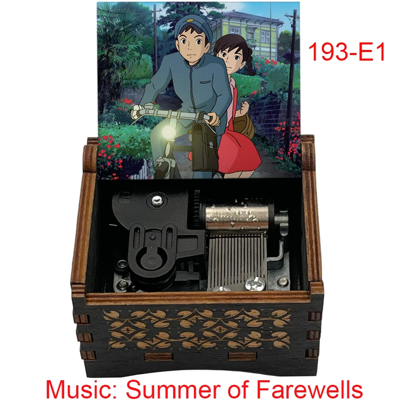 Summer of Farewells Wooden Wind Up Music Box Anime Melody 18 Note Mechanical Movement Kids Friends Family Birthday Festival Gift