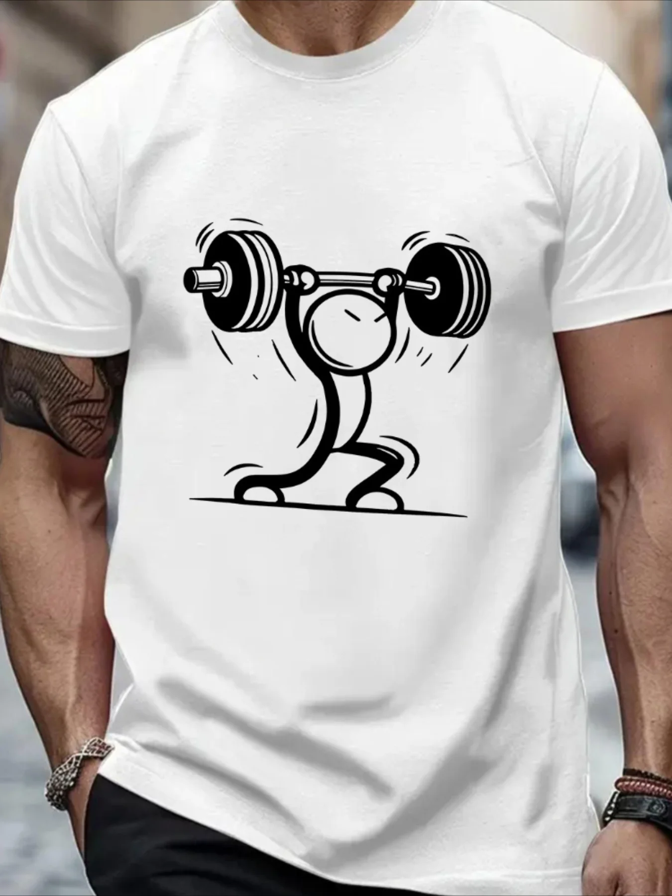 

Funny Stickman Weightlifting Graphic Gym Workout T-Shirt 100% Cotton O-Neck Short Sleeve Summer Casual Mens T-shirt Streetwear