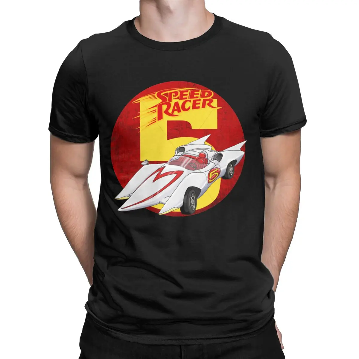 Mach Five Racer Go Speed Racer Mach 5 Anime Mach Go Go Go Speedy Men's clothing 100% Cotton Short Sleeve Clothes New Arrival