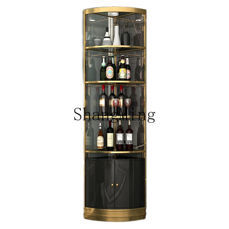 

LXY Light Luxury Wall Small Modern Corner Glass Display Cabinet Living Room Dining Room Triangle Shelf