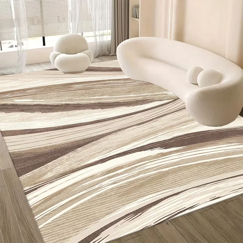 Minimalist Brush Stroke Striped Area Rug Gradient Non Slip Soft Floor Carpet For Living Room Bedroom Farmhouse Indoor Decor Rug
