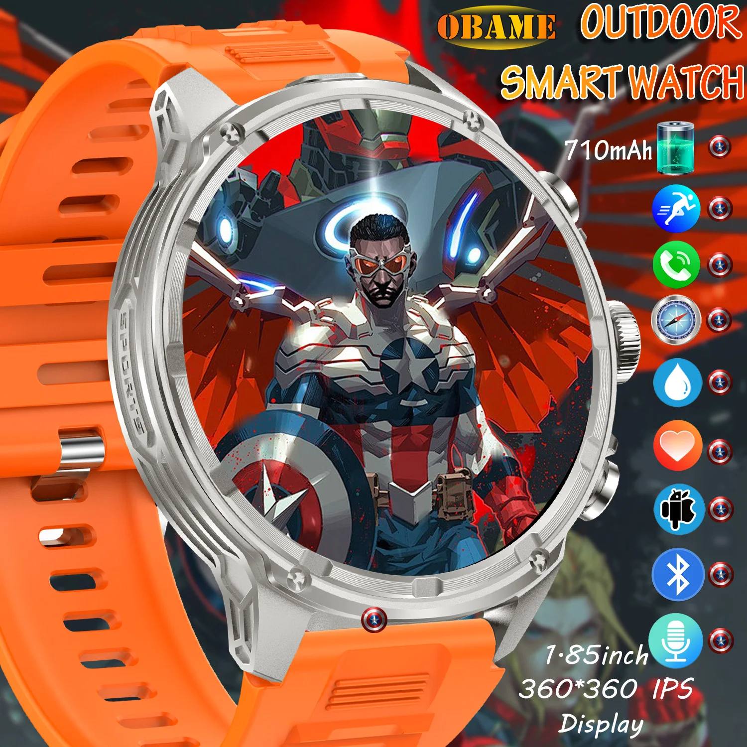 

2026New V99 1.85-inch Ultra HD Smart Watch NFC GPS sensing Bluetooth Call 710 Mah Large Battery Sports Fitness IP68 smartwatch