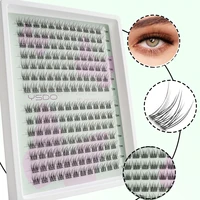 DIY pestañas en racimo 3/6/14 filas grupos de pestañas individuales 80D + 100D rizo Natural grupos de pestañas postizas Cilios extensiones maquillaje