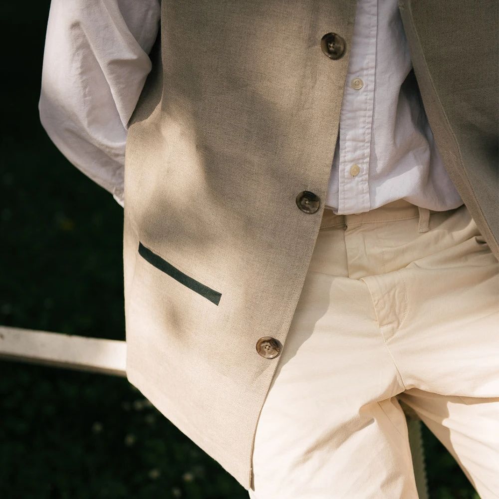 Loose Elegant Man Vest Business Male Clothes Casual Single Breasted Summer Sleeveless Jacket Linen Suits Blazer Men's Clothing