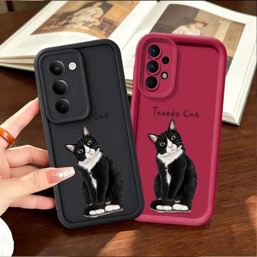 Phone Cover Case for Samsung Galaxy A13 A30 A14 A22 A11 A21s A16 A25 A12 A07 A15 A24 A05A73 A50 A52 A06 A36 A35 A17 Tuxedo Cat