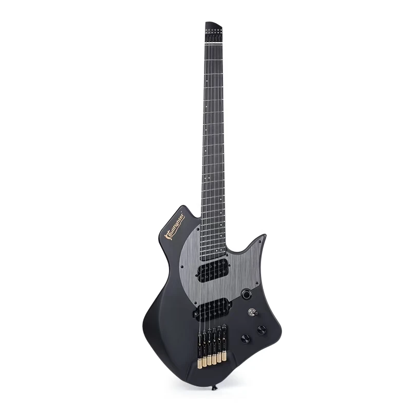 D-350 Bullfighter Musical Instruments 24 Fanned Frets Okoume Body Bone Nut Matte & Glossy Headless Electric Guitar For Sale view 2