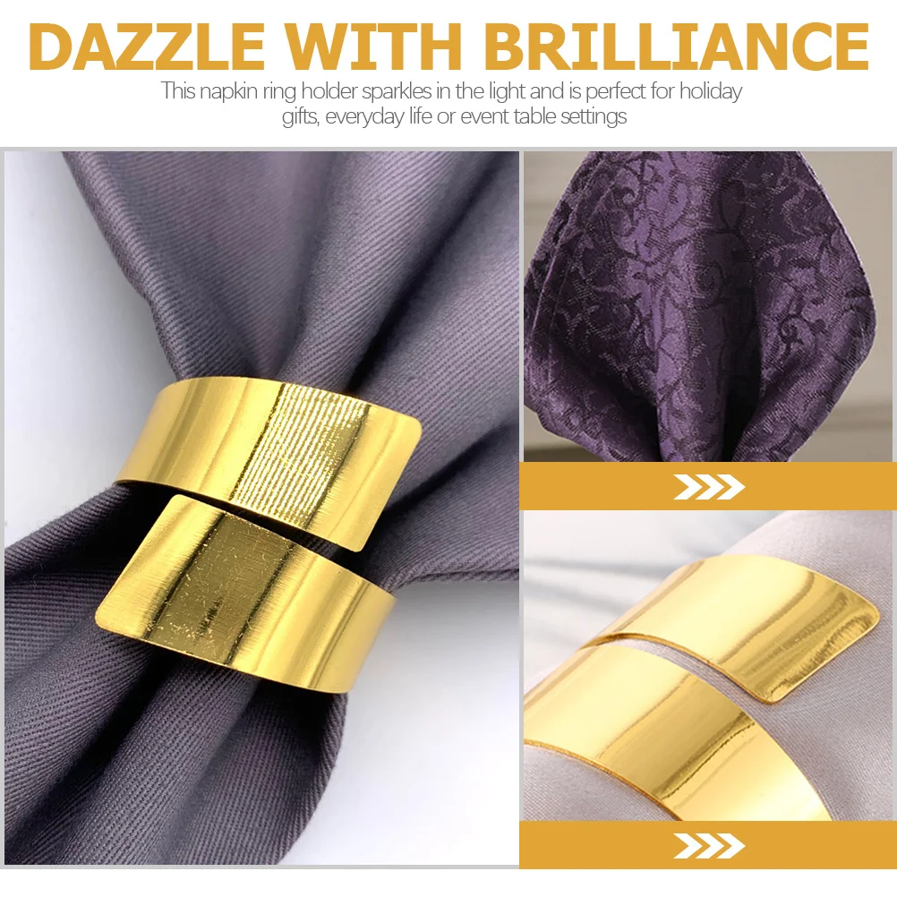 

8Pcs Alloy Napkin Rings Exquisite Napkin Buckle Decorative Dining Table Accessory Household Serviette Rings