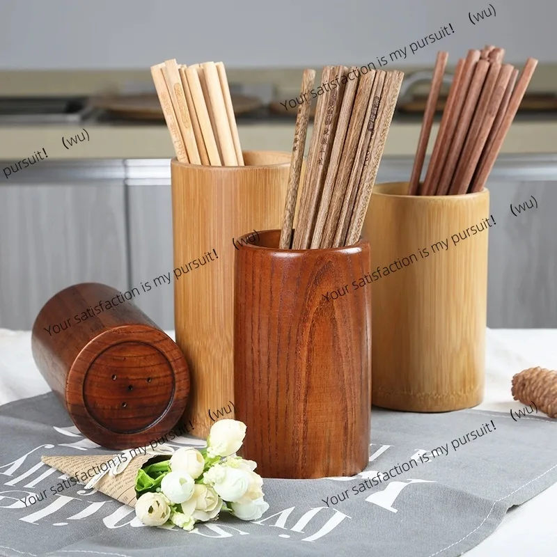Household bamboo chopstick holder, kitchen accessories, table storage, barbecue noodle restaurant chopsticks storage