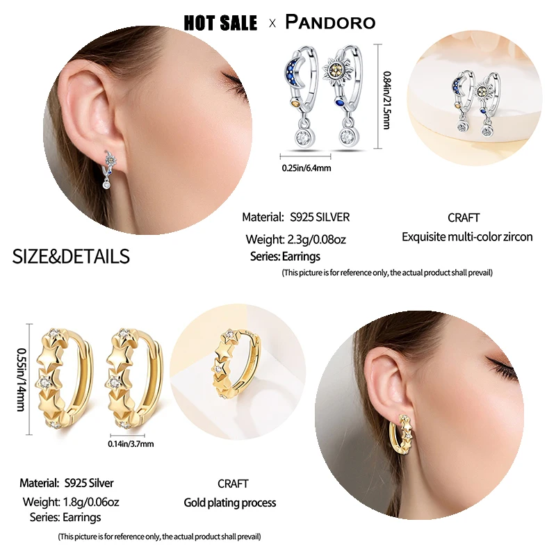 925 Silver Gold Earrings Gold Hoop Drop & Dangle Earrings Bee Shape Earrings Heart Shaped Earrings Moissanite Stud Earring