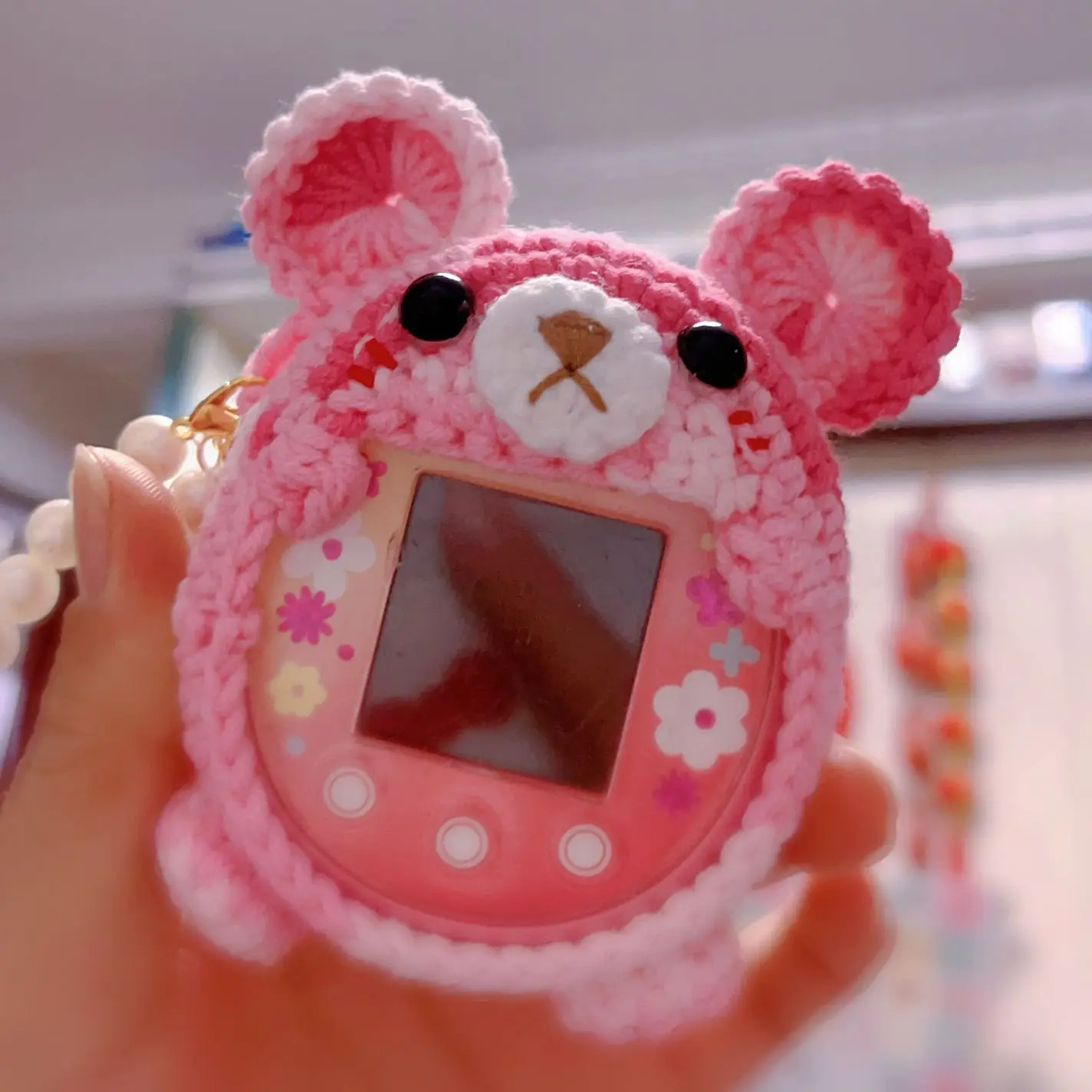 Kawaii Tamagotchi الغطاء الواقي اليدوية الملونة الدب Tamagotchi الغزل واقية قذيفة Uni Meets Pix 4u الذكية