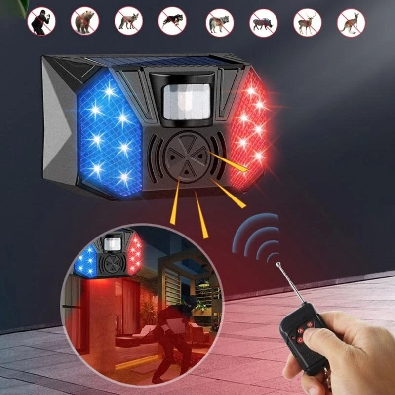 J0MB Solar Powered Security Alarm Systems For Home Farm Outdoor Property Safety