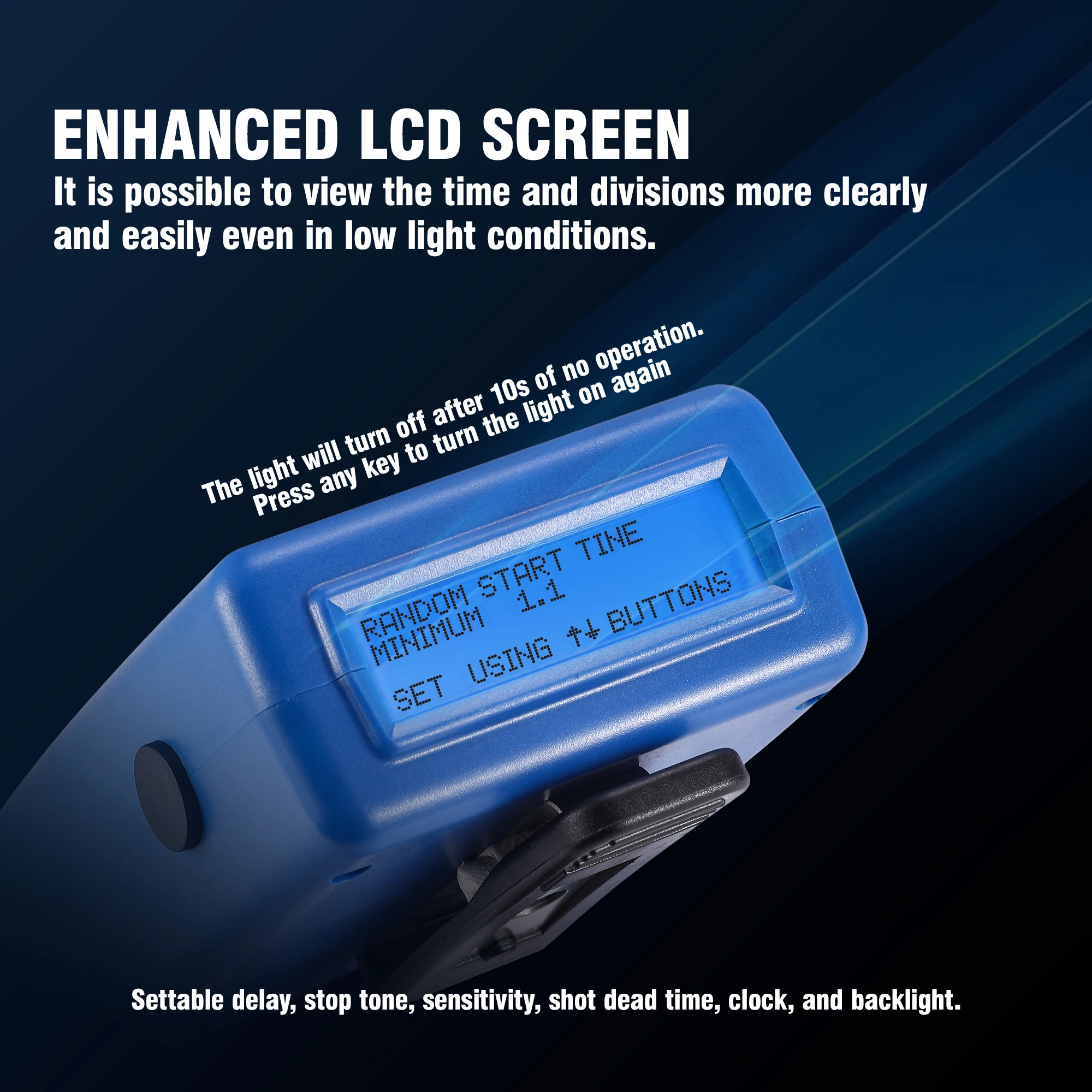 IPSC Shooting Timer Pro - Professional Competition Shot Timer with LCD Display for Steel Challenge and Practical Shooting Train