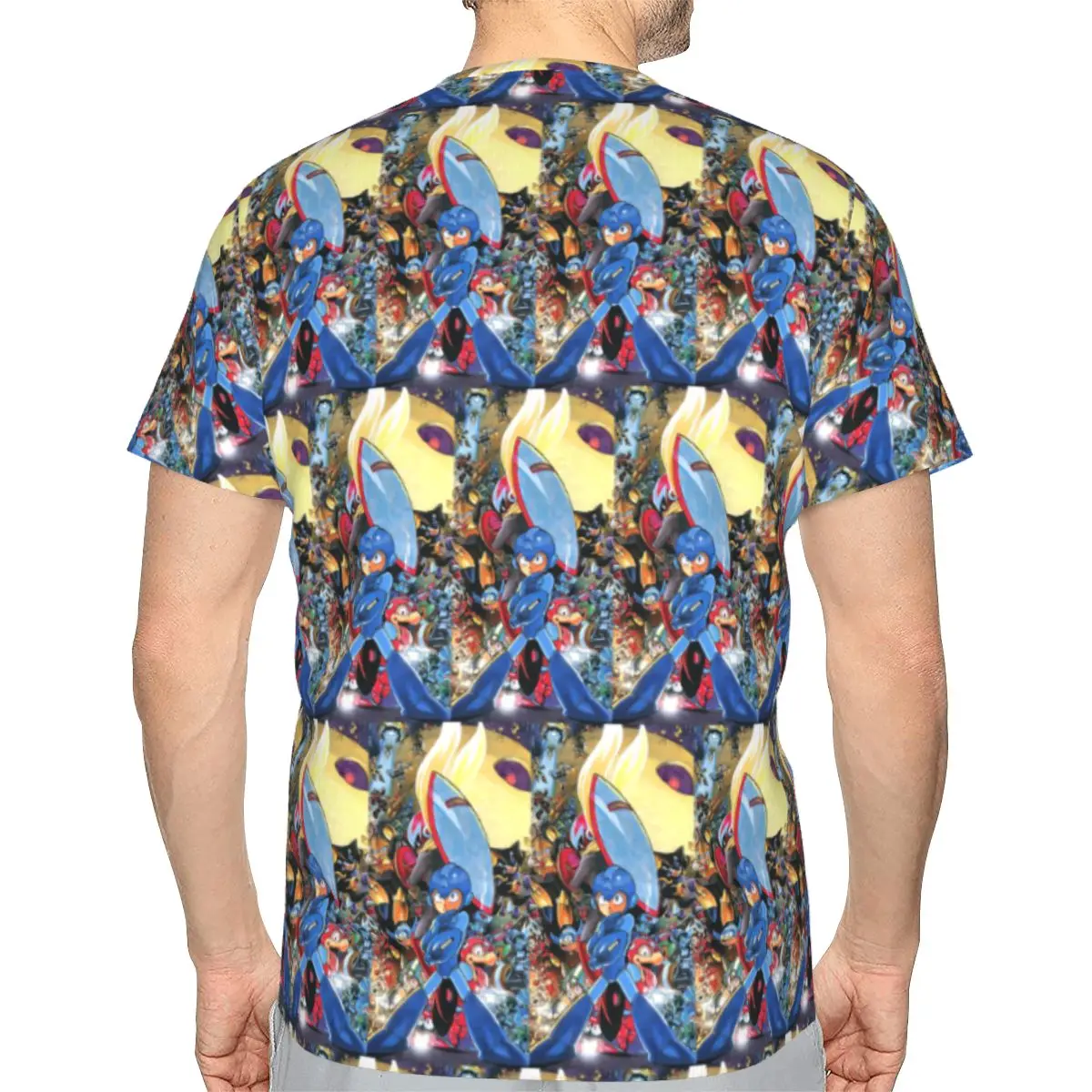 Megaman Video Game Mega Man 100% Cotton T-Shirt Men'sFunny T Shirts Men Round Neck Short Sleeve