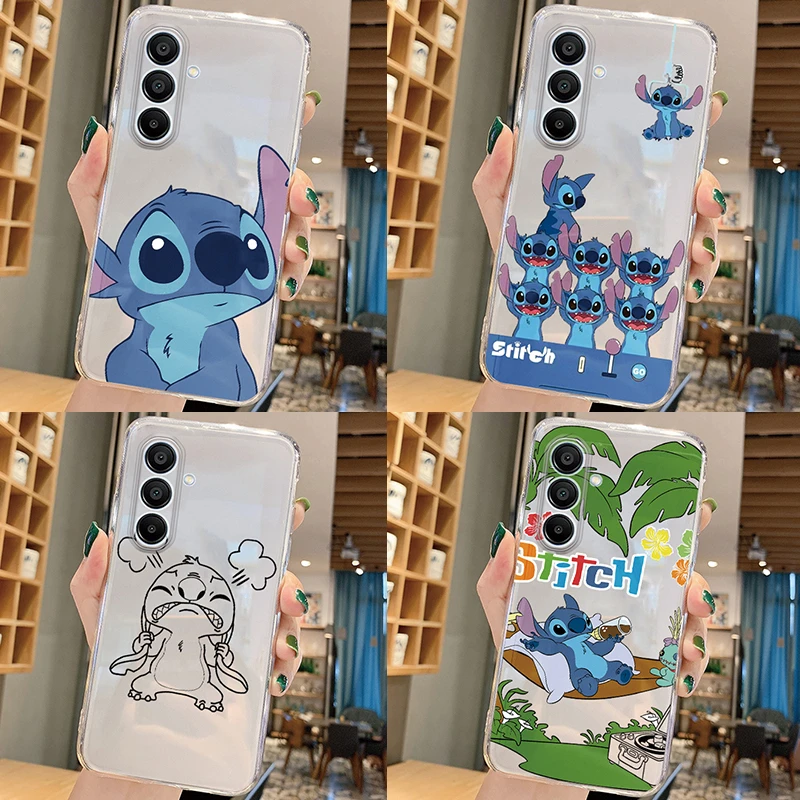 For Samsung Galaxy M14 M34 M54 F34 Phone Case Stitch Cinnamoroll Anime Clear Cover For Samsung Galaxy M14 Transparent TPU Shell