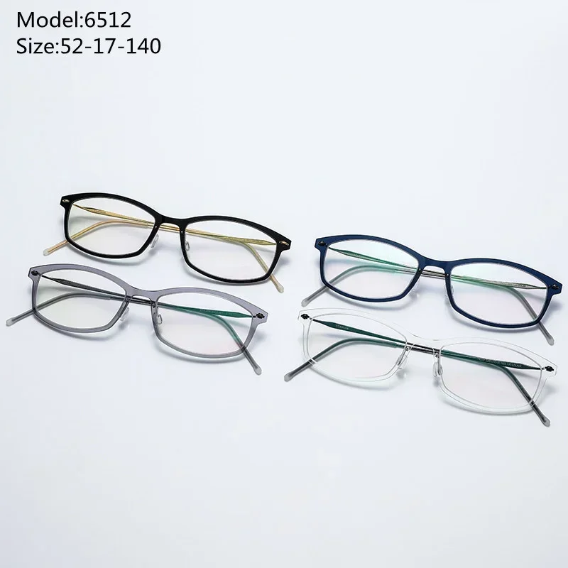 الدنمارك العلامة التجارية خفيفة النظارات الإناث مربع لا المسمار التيتانيوم وصفة طبية الإطار النساء 6512 نظارات قصر النظر