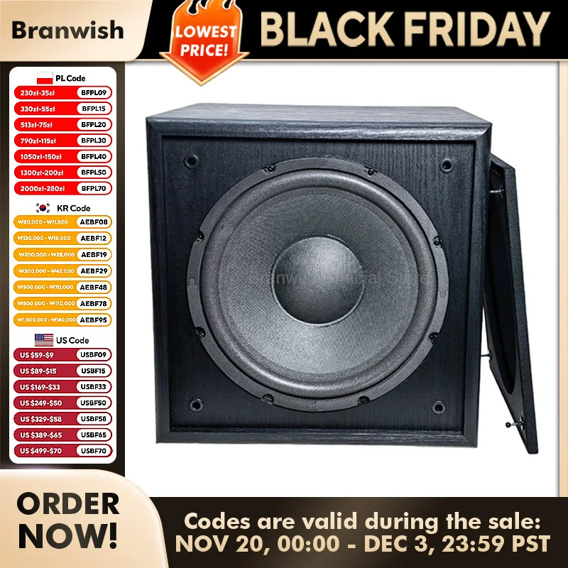 10 Inch Passive Subwoofer Speaker 100W Deep Bass Audio 4ohm Sound Box with MDF Cabinet For Home Theater DJ Party Sound System