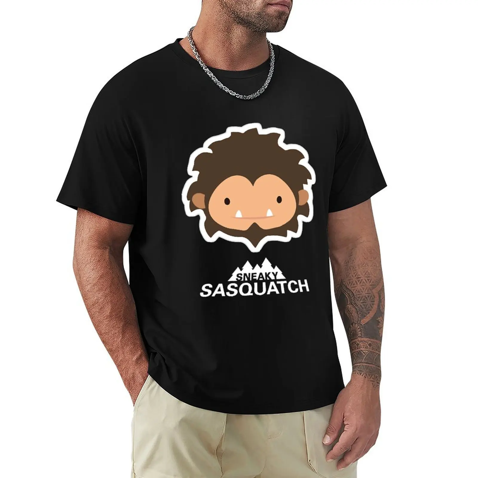 Sneaky Sasquatch Head T-Shirt t shirt man plain T-Shirt
