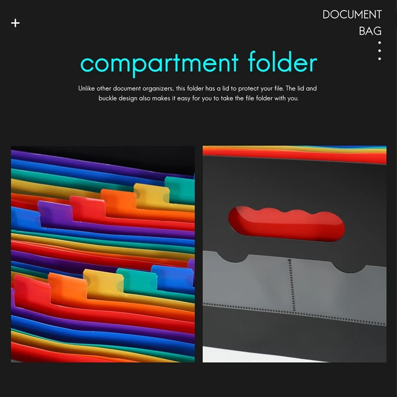 24 Compartments Document Folder, Sorting Folder With Lid, Expandable File Folder, Document Organizer For Filing