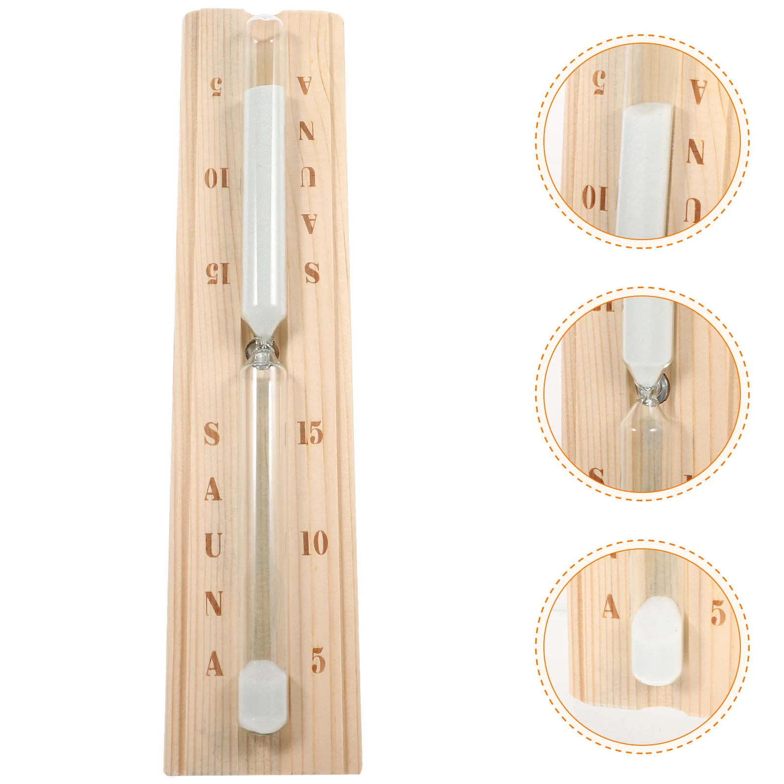 

Wooden Sauna Hourglass Timer 15 Minute Natural Wood Grain Design for Spa Pool Steam Room Timekeeping Decor