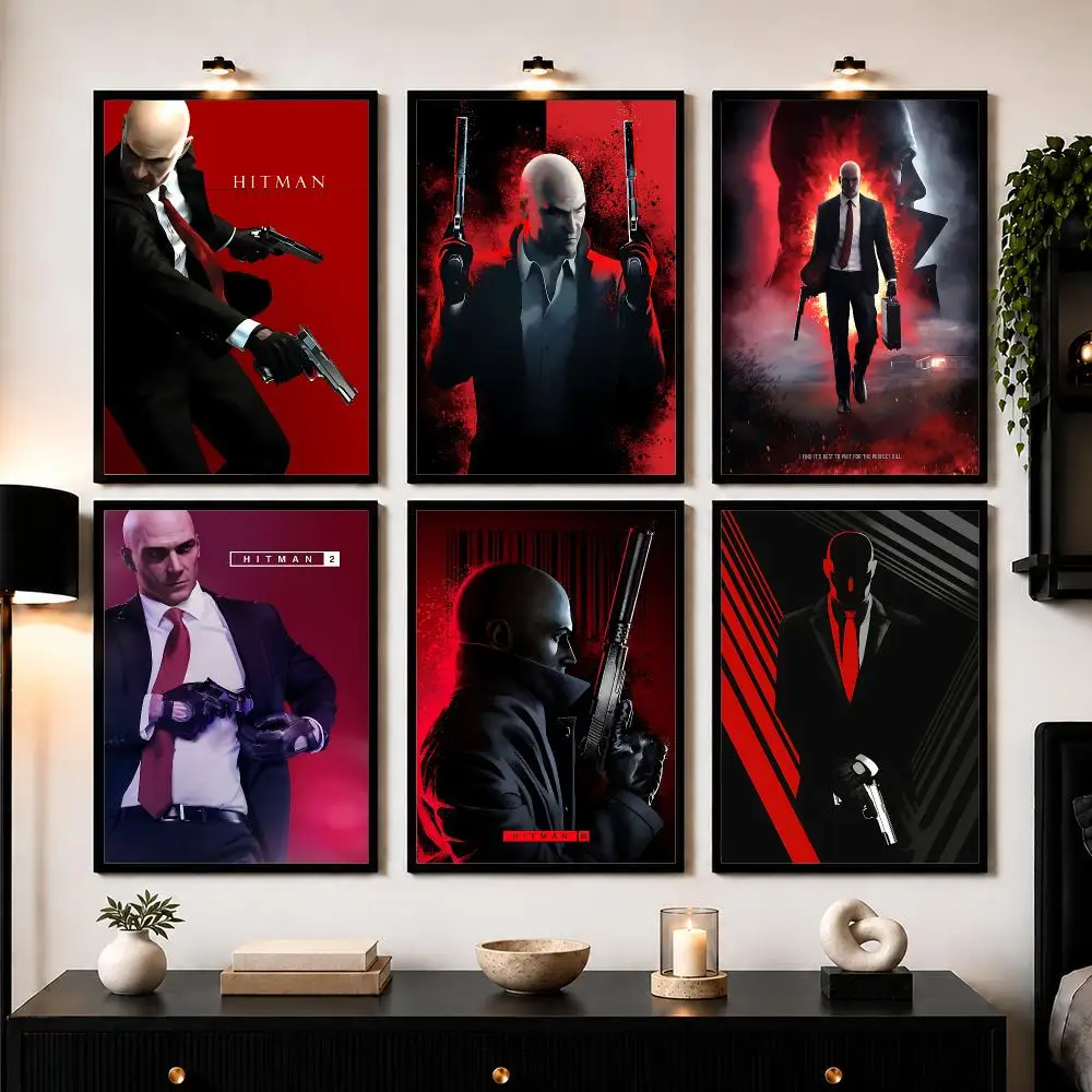 Action Game A-Agent 47 Poster Wall Art Print Sticker for Bedroom Living Room Dorm Office Modern Home Decor