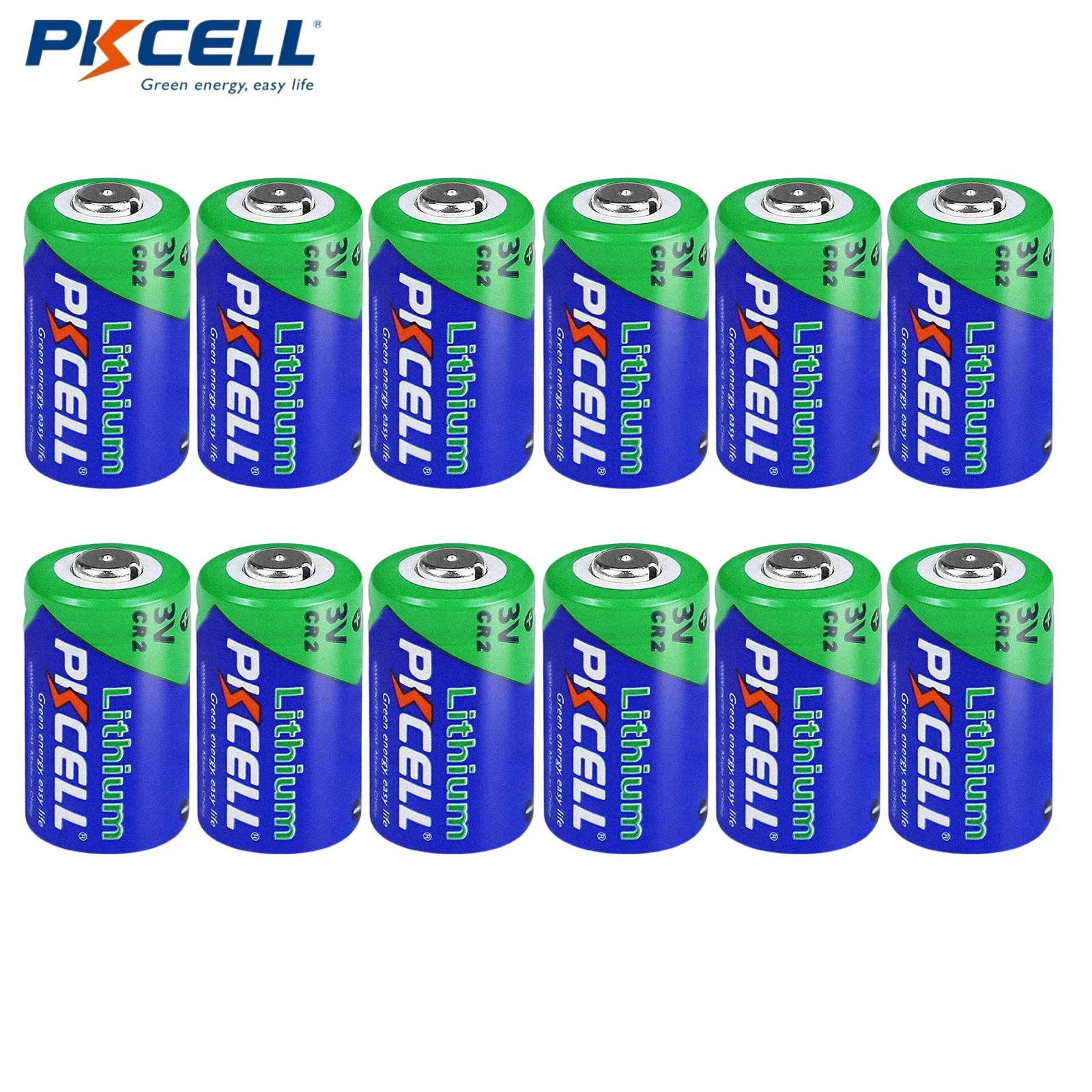 12PC 3V CR2 Lithium Batteries 1CR2 DL-CR2 DLCR2 Primary Battery 850mAh Cylindrical Lithium Cell For Shock Collar,Tactical Light