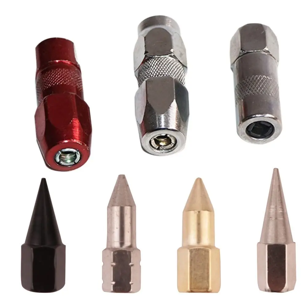 Butter Nozzle Grease Flat Nozzle Sharp Mouth Flat Steel Ball Design Heavy Grease Explosion-Proof Grease Nozzle Hand Tools