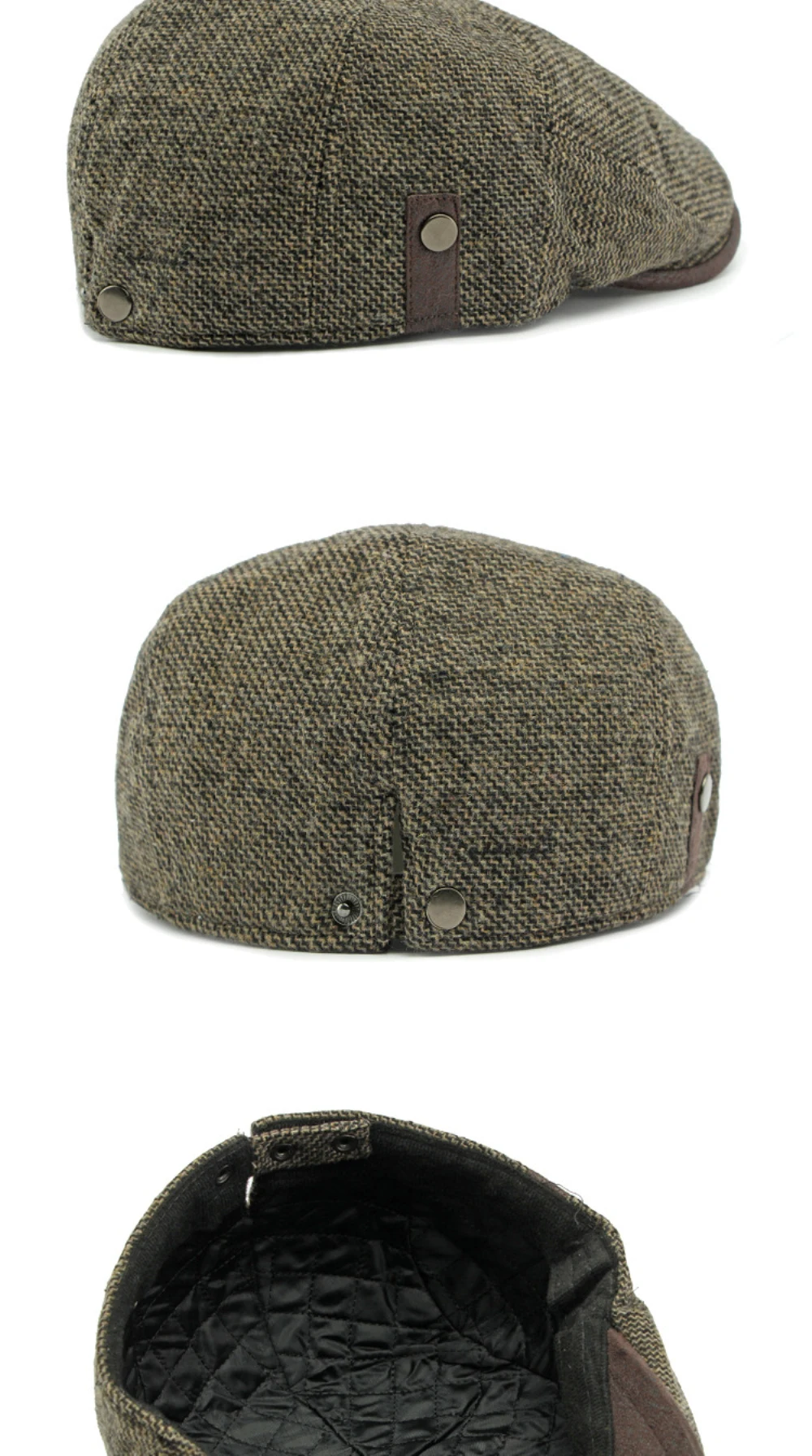 HT4950 Berets Herbst Winter Wolle Hut Männer Frauen Künstler Maler Baskenmütze Hut Eingestellt Ivy Flache Kappe Männlich Weiblich Fleece Gefüttert Baskenmütze Kappe – Detail 12