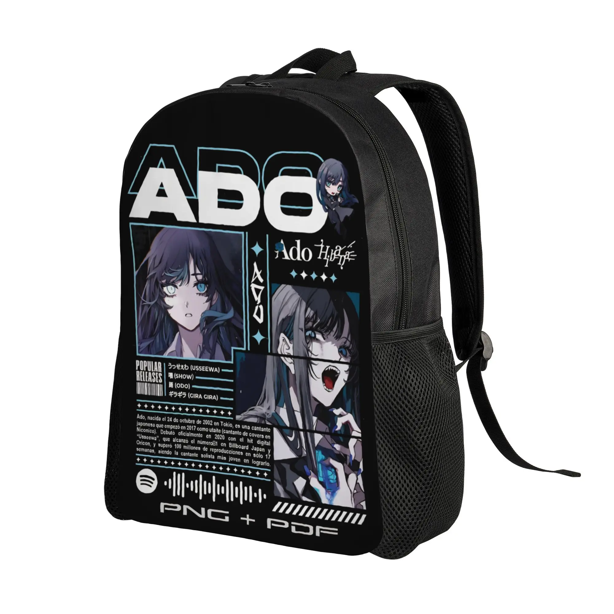 Ado Cartoon  Fashion Backpack Outdoor High School Business  Daypack for Men Women Laptop Canvas Bags