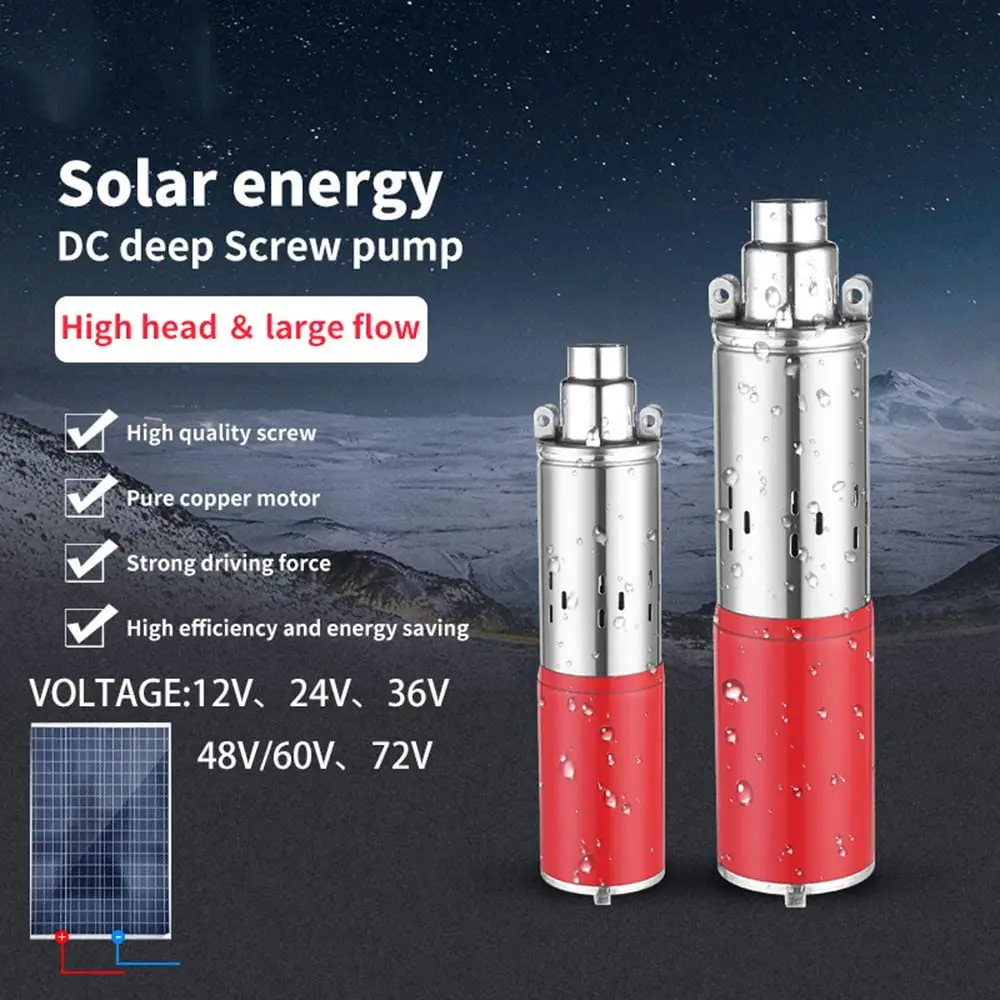 DC 12V 260W pompa a vite solare sommergibile pompa per pozzi profondi pompe per alesaggio in acciaio inossidabile 1 \