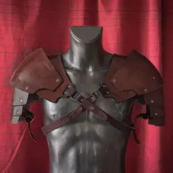 Medieval Shoulder Pauldron Adjustable Pirate Armors Costume Accessory Shoulder Armor for Club Costume Party Dress up Carnival