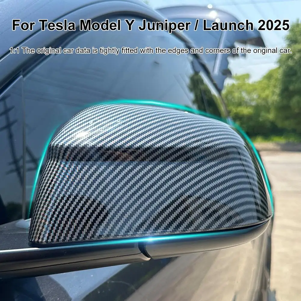 

Real Carbon Fiber Rear View Mirrors Cover For Tesla Model Y Launch 2025+ Juniper 2025 Side Door Rearview Mirror Cover