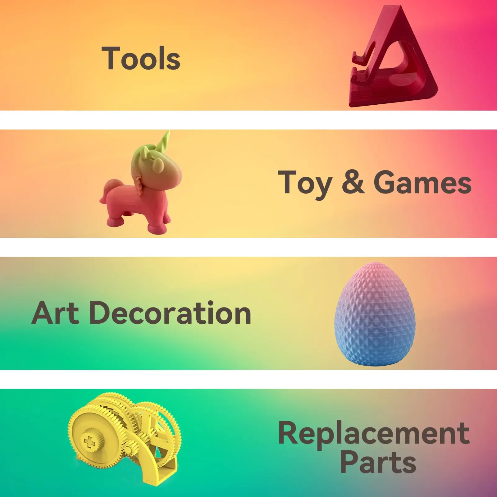 1KG Creality Hyper PLA Filament Rainbow ±0.03mm Accuracy High Speed Filament Multicolor Color 1.75mm New 3D Printer Materials