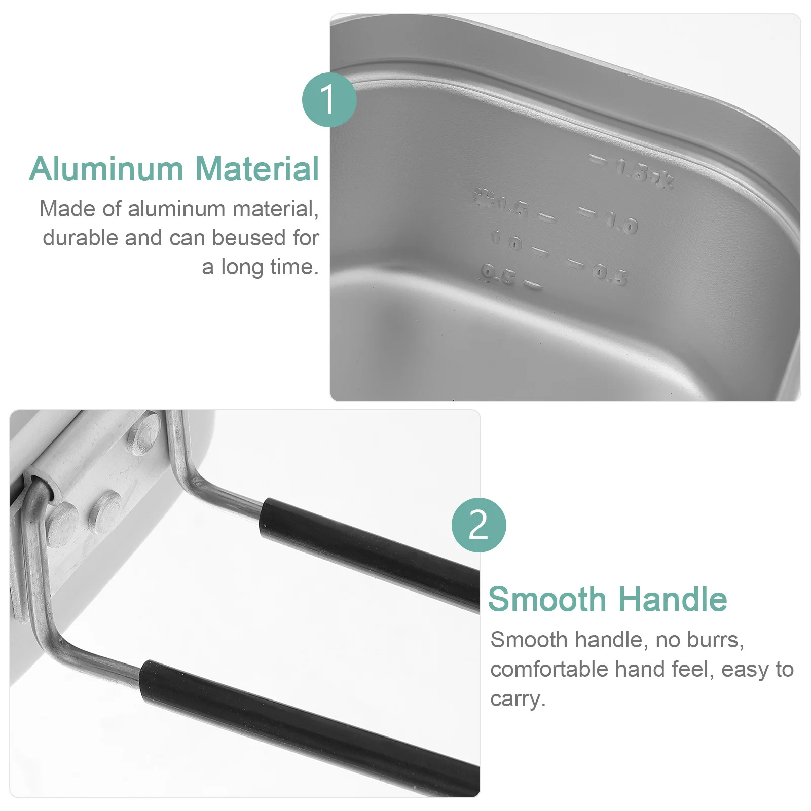 

Aluminum Camping Lunch Box Silver Portable Tin Food Container Outdoor Hiking Tin Container Containers