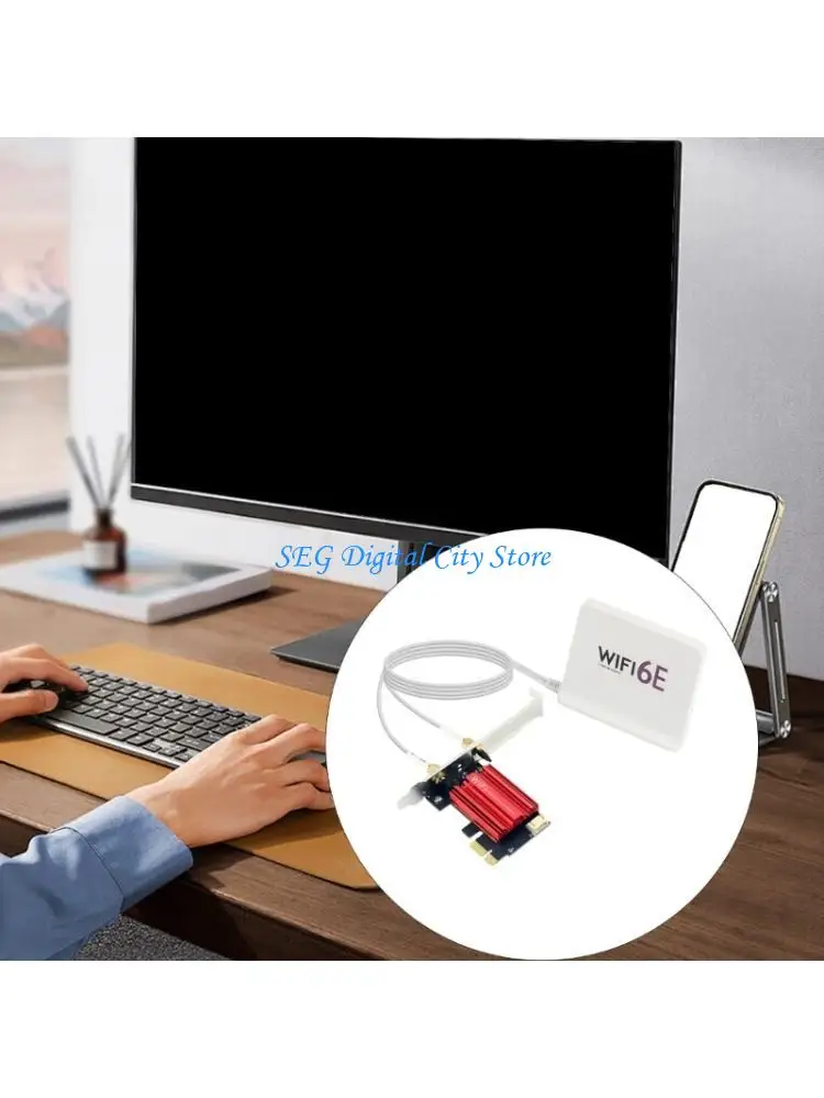 

U75B Double Band 1200Mbps Networking Card for Modern Desktops PCIe Slot Builts in High Gains Antennas and WPA2 Encryption for