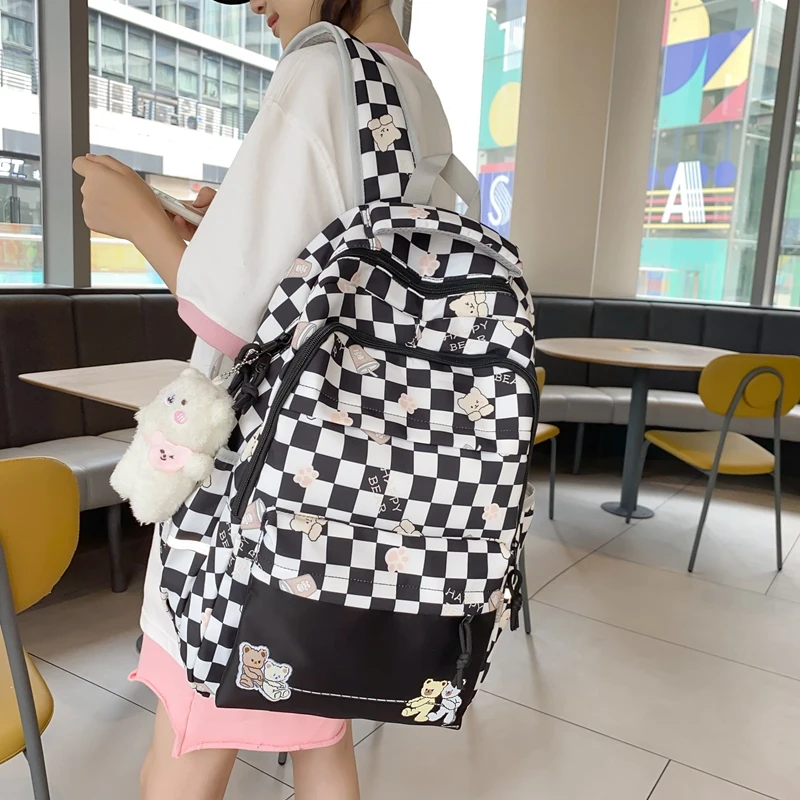 

Fashion Girls Backpacks Cute Big Student School Bags Adjustable Strap Style Travel for Women Handbag Designer Book Bag Backpack