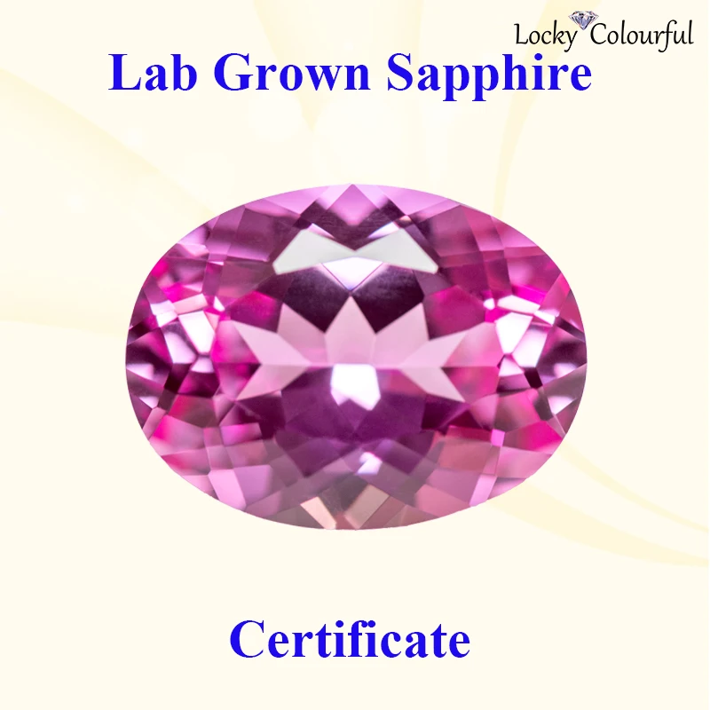 

Lab Grown Sapphire Oval Shape Pink Color Charm Beads Top Quality for Diy Jewelry Making Ring Material Selectable AGL Certificate