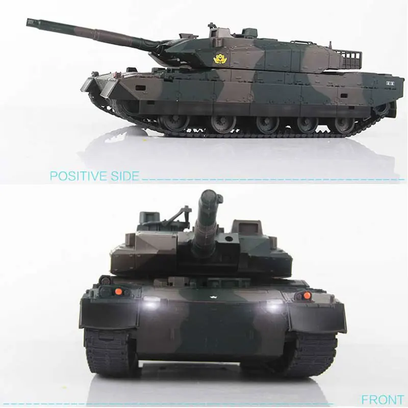 RC Tank 1/20 9CH Remote Control Tank With Sound LED Rechargeable 40CM Electronic Car 27Mhz Infrared Electric Toys For Kids Gift