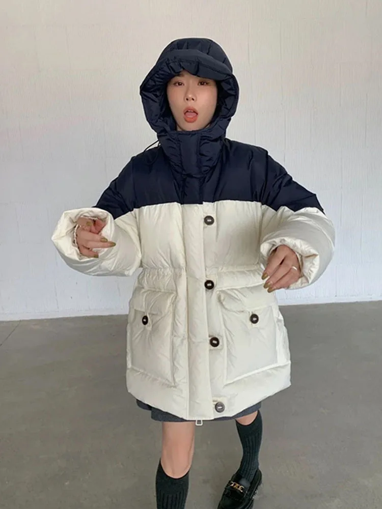 Casual 90 White Duck Down Jacket Winter Hooded Female Korean Fashion Short Tide Ins Puffer Coat Women Femme