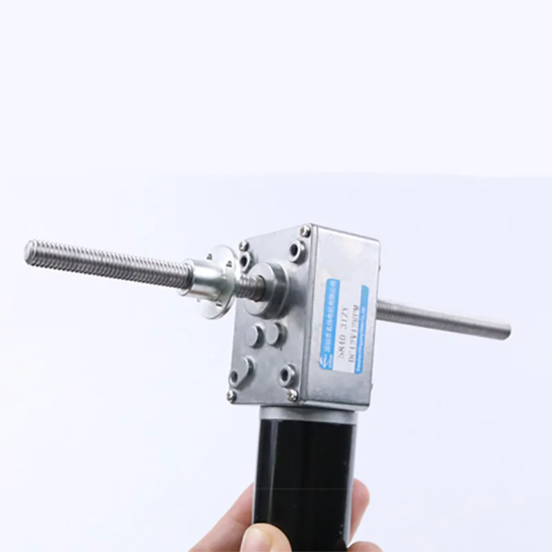 Peredam gigi Worm, 12V 21W 24V 25W DC Motor M8 sekrup poros Output ganda 5840-31ZY kecepatan dapat disesuaikan CW CCW Motor mikro