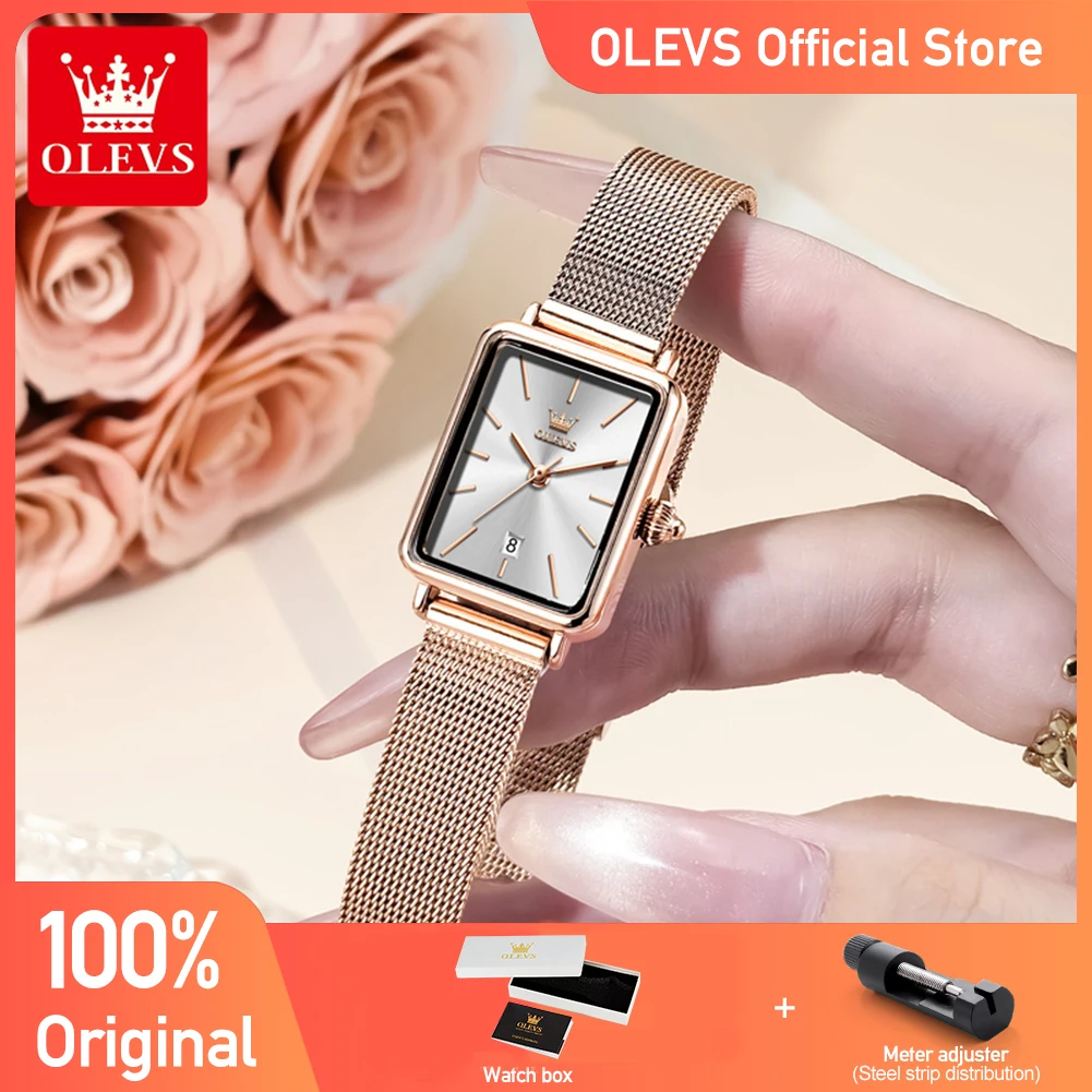 OLEVS Watch Women 3692 New Watch  Casual Fashion Quartz Wristwatch Waterproof Luminous Date Square Watch Ladies Gifts Reloj