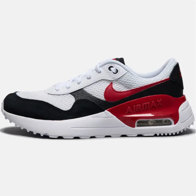 

Новые женские кроссовки Nike Air Max Systm с видимой амортизацией, удобные кроссовки для бега на открытом воздухе, прочная резиновая подошва, легкие повседневные спортивные кроссовки, классическая схема белого, черного и красного цвета, универсальная повс