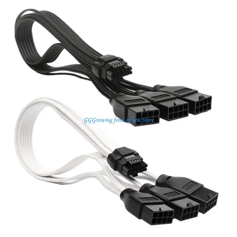 

H9EB New 16pin (12+4) to CPU 3x8 PCI-E5.0 Female Adapter Connector 600W Tinned Cable For RTX40 CPU RTX3090TI GPU Adapter Cord