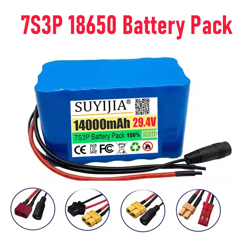 29.4V 14Ah 7S3P 18650 Li-ion Battery Pack 29.4V 14000mAh Electric Bicycle Moped /Electric/Lithium Ion Battery Pack+ 2A Charger