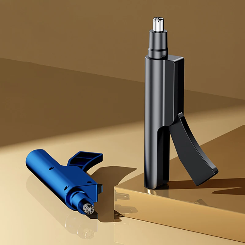 คู่มือจมูกผมTrimmerเครื่องโกนหนวดสแตนเลสผู้ชายสะอาดจมูกผมTrimmerแบบพกพาเครื่องโกนหนวดมีดโกนจมูกและหูTrimmer