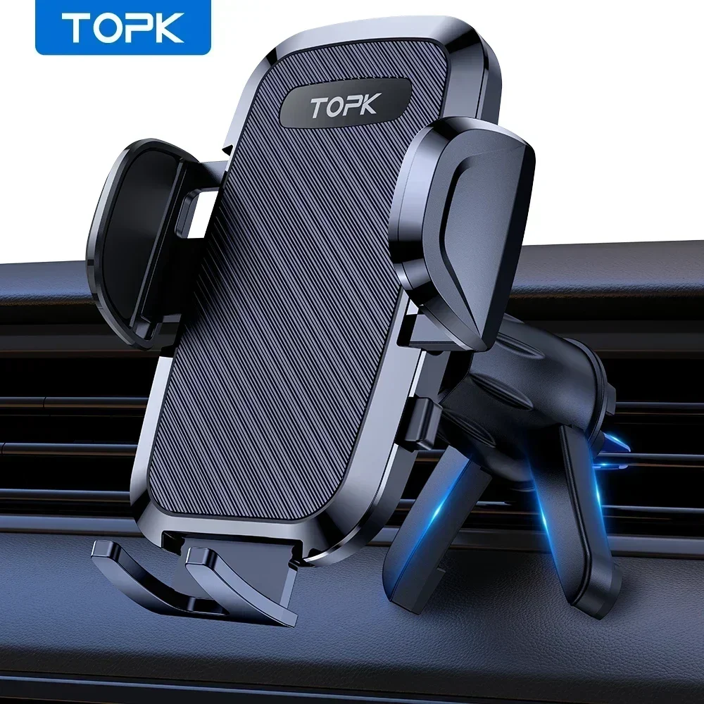 TOPK D36T Schwerkraft-Autotelefonhalterung Lüftungsclip Auto-Grip Handyhalterung Universelle Unterstützung für iPhone 15 14 Samsung Xiaomi