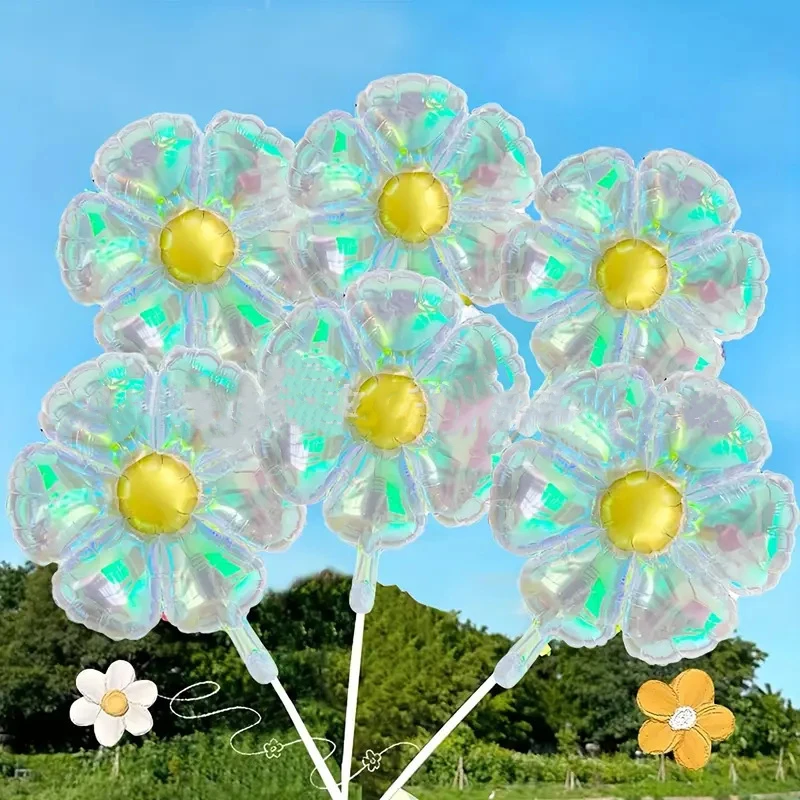 5pcs/Pack Kids 1st Birthday 19inch Colorful Daisy Balloons Wedding Transparent Flower Golobs Showcase Decoration