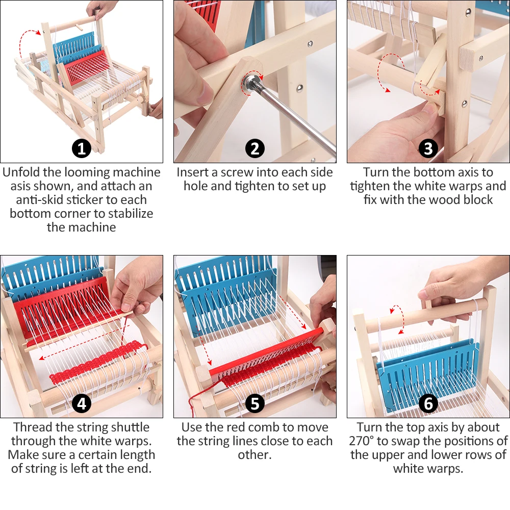QJH drewniane multi-craft tkania krosna wełny maszyny dziewiarskie DIY Handloom maszyna do tkania dzieci technologii intelektualnej zabawki